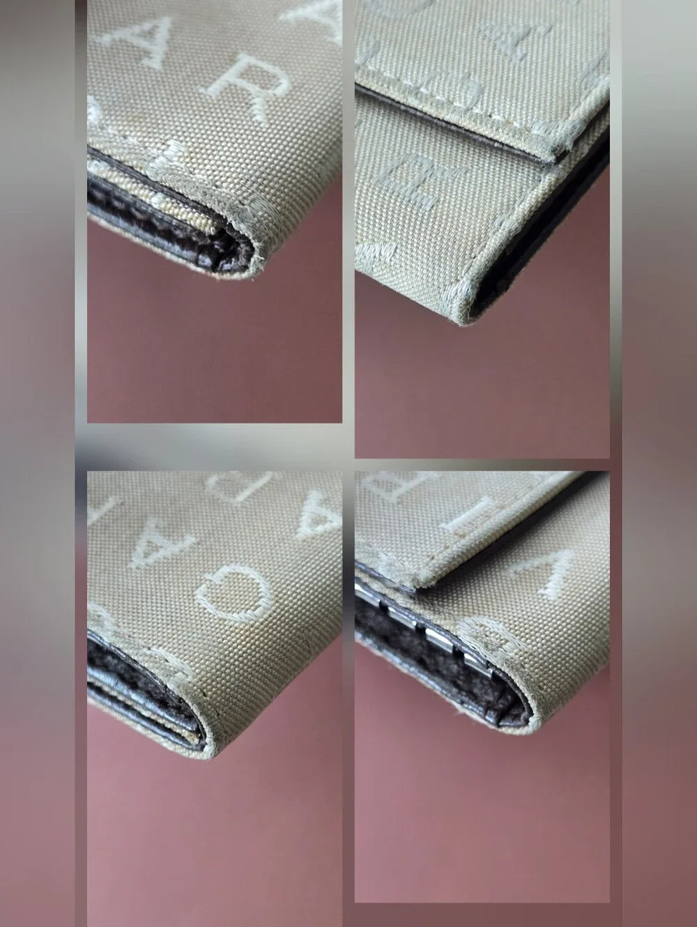 🔑BVLGARI Logo Mania Denim Canvas Beige 6 Key Holder